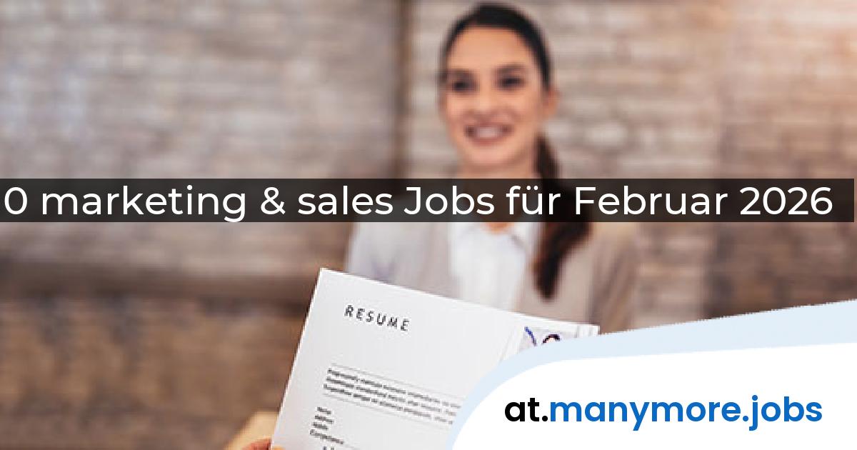 0 marketing & sales Jobs für Februar 2026 | manymore.jobs