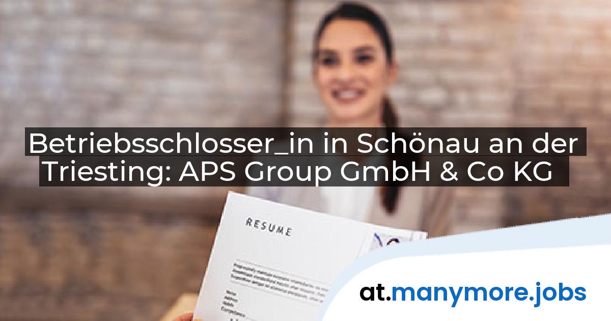 Betriebsschlosser_in in Schönau an der Triesting: APS Group GmbH & Co KG | manymore.jobs