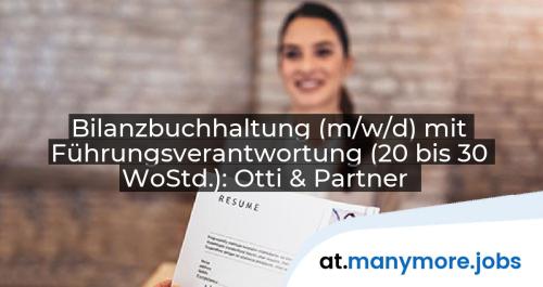 Bilanzbuchhaltung (m/w/d) mit Führungsverantwortung (20 bis 30 WoStd.): Otti & Partner | manymore.jobs