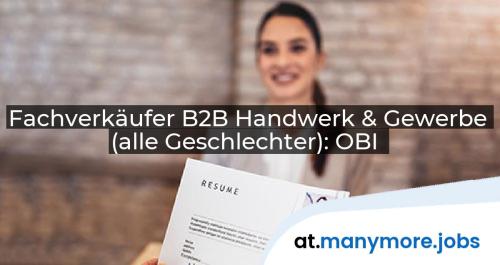 Fachverkäufer B2B Handwerk & Gewerbe (alle Geschlechter): OBI | manymore.jobs